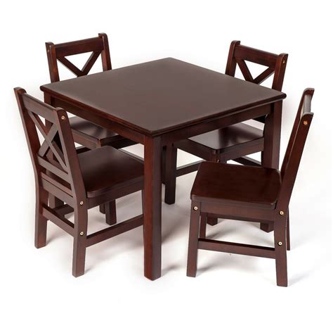 Easy to build with basic tools and requires only one single sheet of 3/4″ plywood! Kids Table and Chair Set - 5 Pcs (Solid Hard Wood in ...