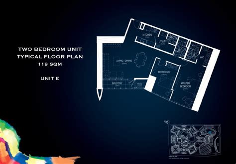 Top Realty Corporation Two Bedroom Unit Floor Plan At Proscenium At