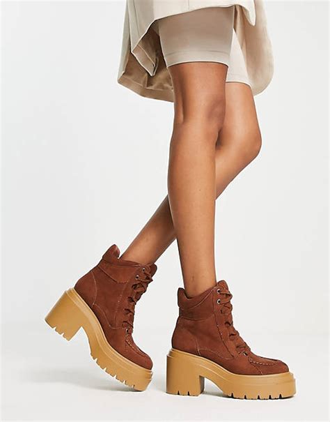 asos design relay chunky hiker boots in brown asos