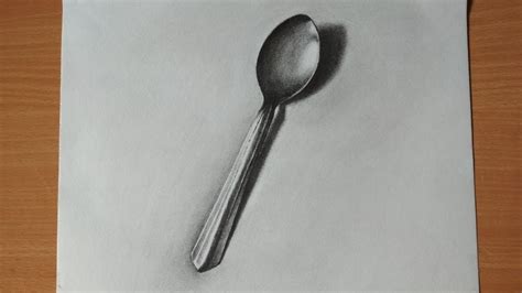 Drawing in perspective is basically the art of creating the illusion of 3d in 2d paper. Drawing a 3D spoon with graphite pencils - YouTube