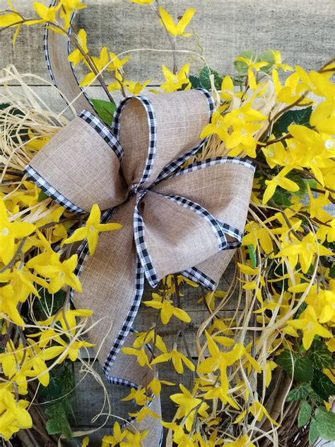 24 Forsythia Wreath Yellow Wreath Door Wreath Summer