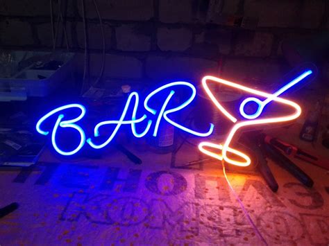 Bar Neon Sign Neon Bar Sign Custom Neon Bar Signs Neon Led Etsy