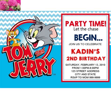 Tom And Jerry Birthday Invitation Tom And Jerry Invite Tom Etsy Canada