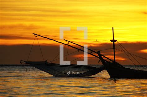 Fishing Boats At Sunrise — Photo — Lightstock