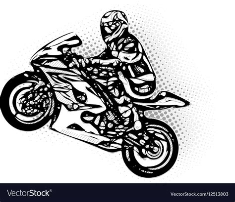 Motorcycle Racer Royalty Free Vector Image Vectorstock