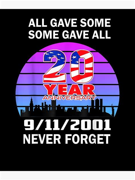 Vintage Never Forget 911 20th Anniversary Poster By Riabrucknerjung