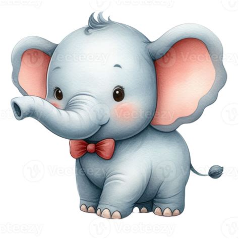 Ai Generated Cute Baby Elephant Watercolor Clip Art Little Baby