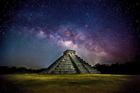 Hd Wallpaper Ziggurat Aztec Stars Pyramid Orion Chichen Itza The