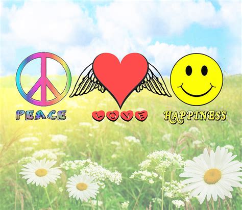 peace love happiness digital art by amelia carrie