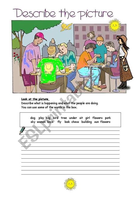 Describe The Picture Esl Worksheet By Gilorit