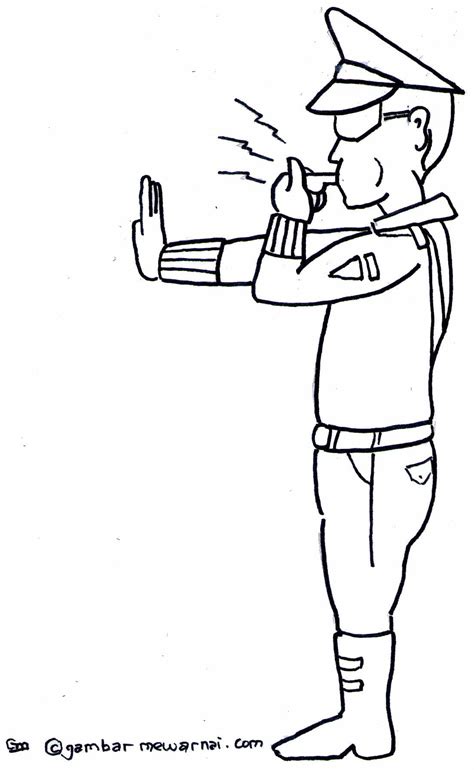 Mewarnai Gambar Polisi Buku mewarnai, Kartun, Warna