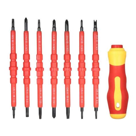 1000v Changeable Insulated Screwdrivers Set With Slotted Bits