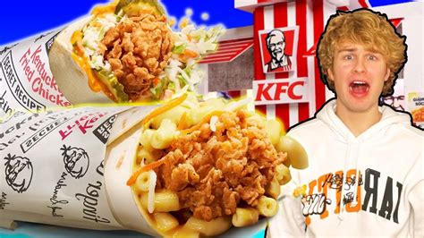 Kfcs New Mac And Cheese Fried Chicken Wrap Review Youtube
