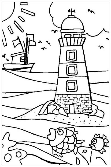 * Vuurtoren... Kleurplaatjes Pinterest Zomer, Kleurplaten en Vakantie