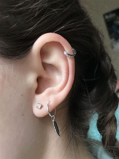 Piercings Helix Cartilage And Double Lobes Earrings Piercing