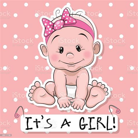 Cute Cartoon Baby Girl Stock Vector Art And More Images Of