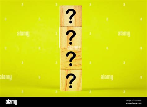 Questions Mark Word In Wooden Cube Block Stock Photo Alamy