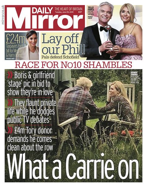 What A Carrie On What The Papers Say As Boris Johnson Launches