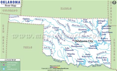 Oklahoma Rivers Map Rivers In Oklahoma