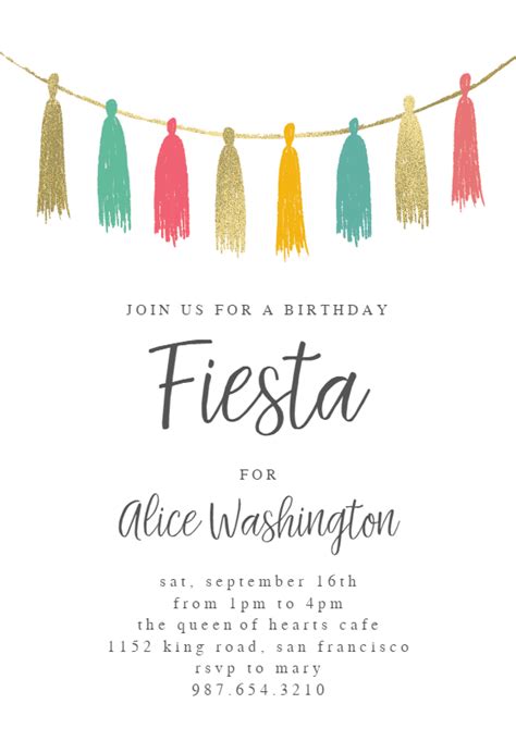 fiesta birthday invitation template