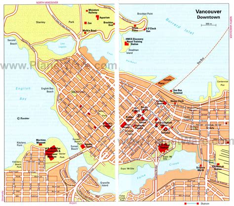 Vancouver Map Tourist Attractions Honeymoon Pictures Vacation