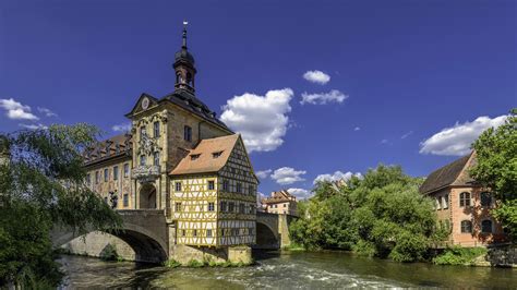 Картинки германия дома река мост Bamberg Town Hall город обои