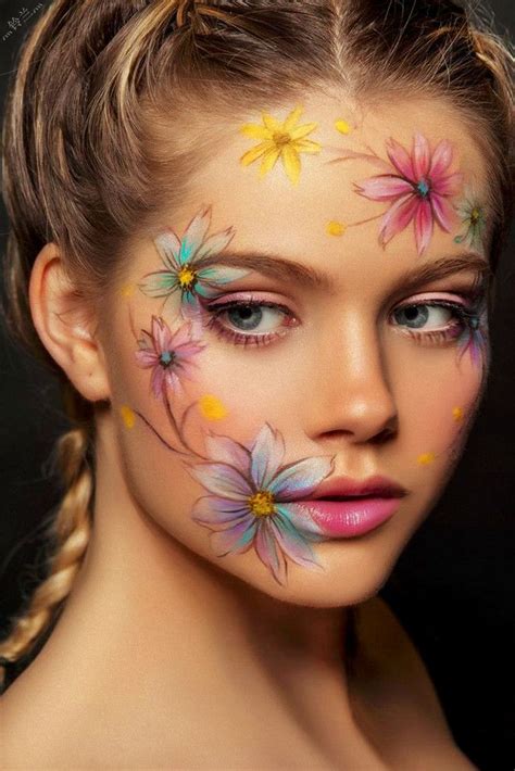 Playful Colour Flower Makeup Face Painting Flowers Face