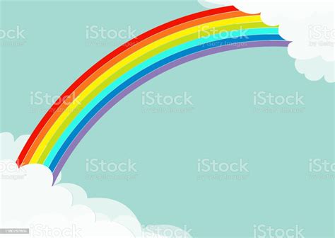 Fluffy Cloud In Corners Frame Template Rainbow In The Sky Cloudshape