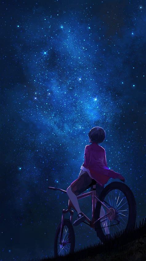 Stars Night Sky Anime Wallpapers Wallpaper Cave