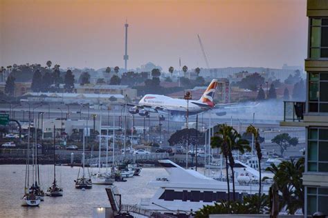 Picture from my balcony of last night's BA flight landing at sunset