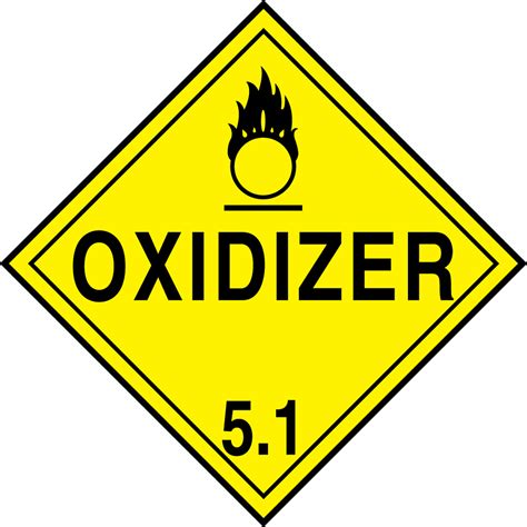 Hazard Class 5 Oxidizer DOT Placard MPL501