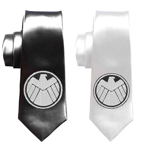 Necktie Mens Skinny Tie Superheroes Ties Marvel Shield Tie Geekery