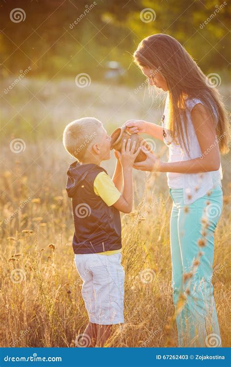 Mother And Son Outdoors Stock Image Image Of Mother 67262403