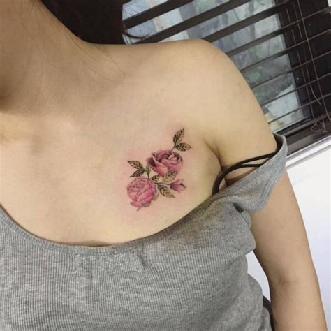 Rose Tattoo On Breast Designs Tatooose