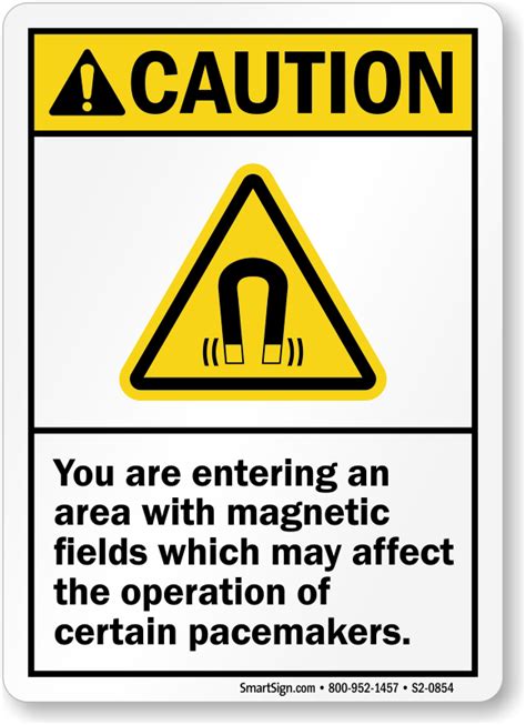 Magnetic Field Safety Signs Pacemaker Warning Signs