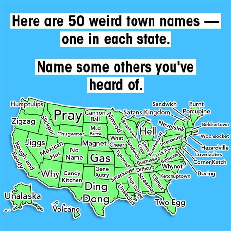 Examples Of Weird Town Names In All 50 States Of The United States R