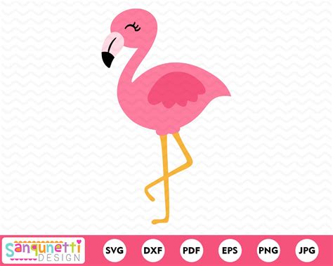 Cartoon Flamingo Svg