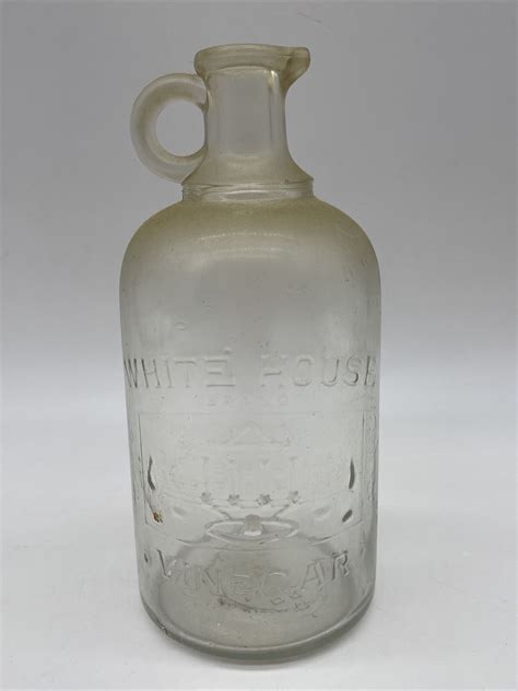 Vintage White House Vinegar Glass 1 Quart Bottle Jug Embossed March 6