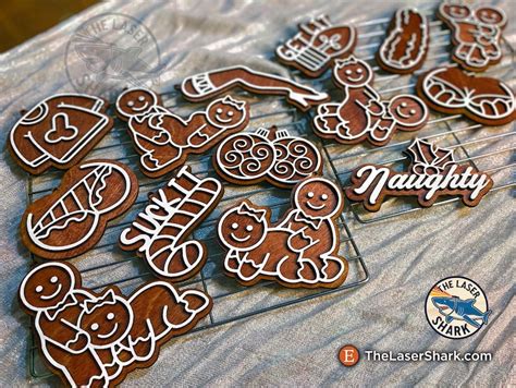 Naughty Gingerbread Christmas Ornaments Svg Laser Cut Files Etsyde