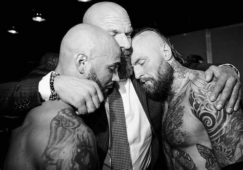 Triple H Backstage With Aleister Black And Ricochet Following Their