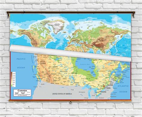Canada Classroom Maps Indvidually Mounted On Spring Rollers