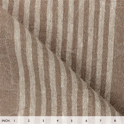 Fabric Il073 100 Linen Fabric 846 Brown Thin Strip