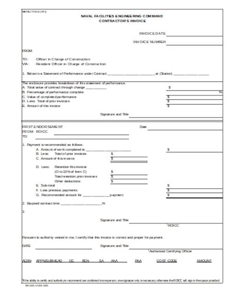 Free 9 Sample Contractor Invoice Forms In Pdf Ms Word Excel