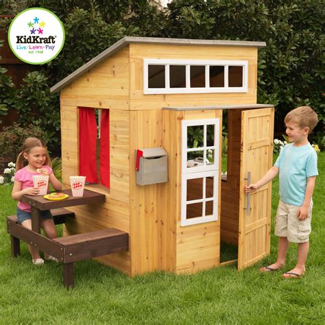 If their cubby has seen better days, give it a new lease with this! Kidkraft Boys Girls Wooden Modern Outdoor PlayHouse Cubby ...