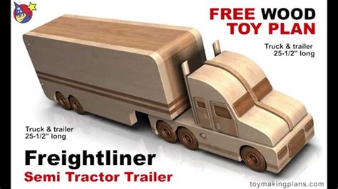 Scale a matchbox truck up to a wooden toy truck. Wood Toy Plans - Freightliner Semi Truck - YouTube