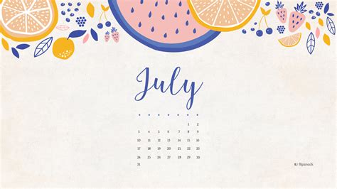 July Calendar Wallpaper