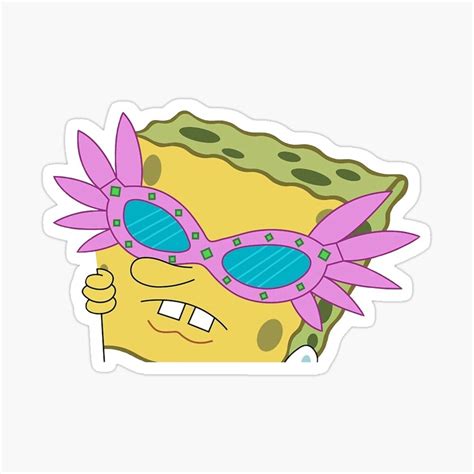 Spongebob With Glasses Meme Sticker By Katyyoung1 In 2020 Meme