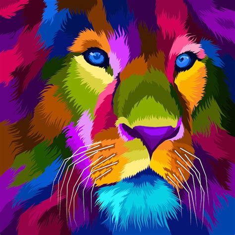 Premium Vector Colorful Tiger Pop Art Portrait Illustration
