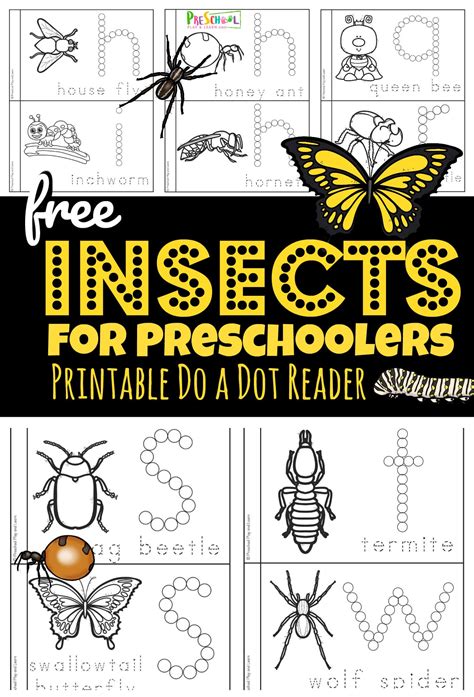 🕷🐞 🦋 FREE Insects for Preschoolers Printable Book