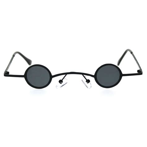 Sa106 Super Ditsy Small Round Circle Lens Runway Hippie Sunglasses All Black